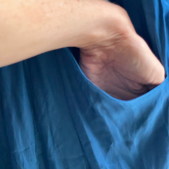 ZADIG & VOLTAIRE NWT Blue Rima Satin Midi Dress - Overseas Star Button Detail - Picture 11 of 15